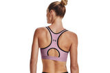 NNEKG Under Armour Womens Armour Mid Keyhole Graphic Bra (Mauve Pink Black Size XS)