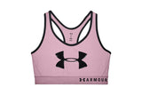 NNEKG Under Armour Womens Armour Mid Keyhole Graphic Bra (Mauve Pink Black Size XS)