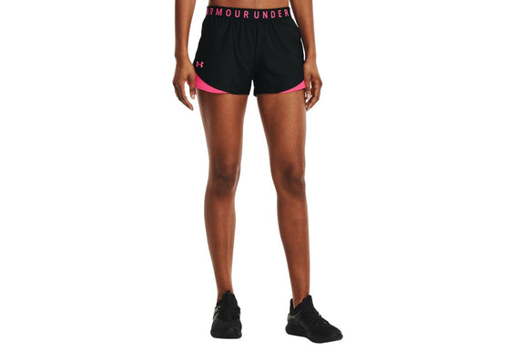 NNEKG Under Armour Womens Play Up Shorts 3.0 (Black Cerise Cerise Size L)