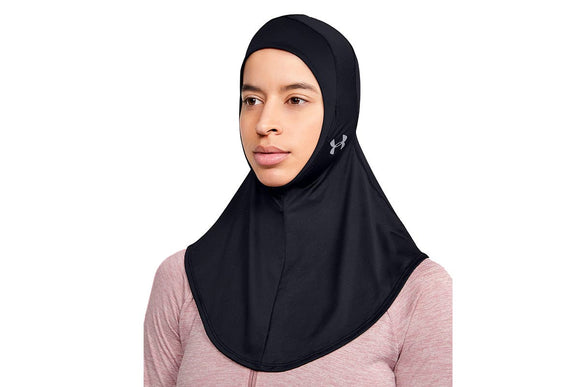 NNEKG Under Armour Womens Sport Hijab Hoods (Black Black Silver Size XS S)