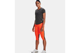 NNEKG Under Armour Womens Fly Fast Speed Capri Tights (Phoenix Fire Jet Grey Reflective Size L)
