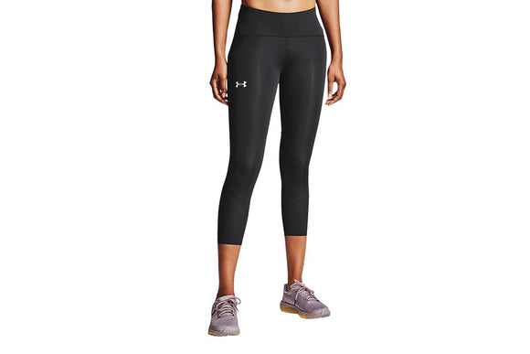 NNEKG Under Armour Womens Fly Fast 2.0 Heatgear Crop Tights (Black Black Reflective Size XL)