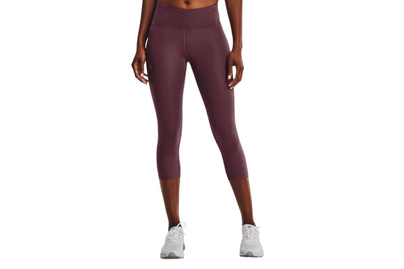 NNEKG Under Armour Womens Fly Fast 2.0 Heatgear Crop Tights (Ash Plum Ash Plum Reflective Size L)