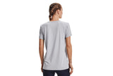 NNEKG Under Armour Womens Live Sportstyle Graphic Short Sleeve Tee (Mod Grey Light Heather Midnight Navy Size XL)
