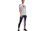 NNEKG Under Armour Womens Live Sportstyle Graphic Short Sleeve Tee (Mod Grey Light Heather Midnight Navy Size L)