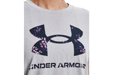 NNEKG Under Armour Womens Live Sportstyle Graphic Short Sleeve Tee (Mod Grey Light Heather Midnight Navy Size L)