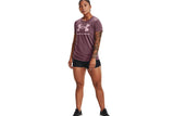 NNEKG Under Armour Womens Live Sportstyle Graphic Short Sleeve Tee (Ash Plum Mauve Pink Size S)