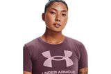 NNEKG Under Armour Womens Live Sportstyle Graphic Short Sleeve Tee (Ash Plum Mauve Pink Size S)