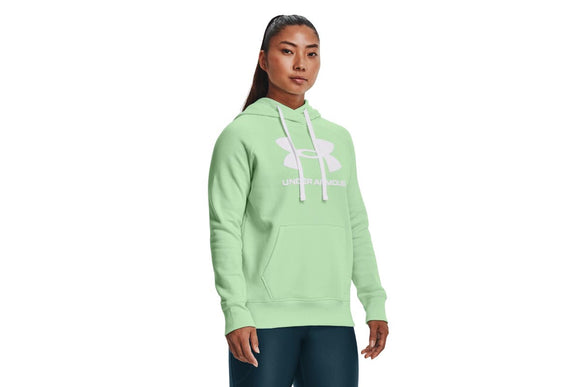 NNEKG Under Armour Womens Rival Fleece Logo Hoodie (Aqua Foam White Size S)