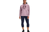 NNEKG Under Armour Womens Rival Fleece Logo Hoodie (Mauve Pink Ash Plum Size L)