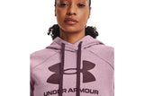 NNEKG Under Armour Womens Rival Fleece Logo Hoodie (Mauve Pink Ash Plum Size L)