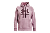 NNEKG Under Armour Womens Rival Fleece Logo Hoodie (Mauve Pink Ash Plum Size L)