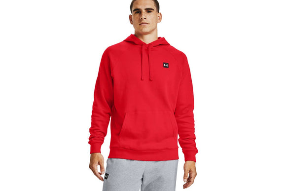 NNEKG Under Armour Mens Rival Fleece Hoodie (Red Onyx White Size M)