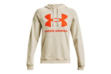 NNEKG Under Armour Mens Rival Fleece Big Logo Hoodie (Stone Team Orange Size M)