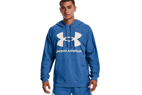 NNEKG Under Armour Mens Rival Fleece Big Logo Hoodie (Victory Blue Onyx White Size L)