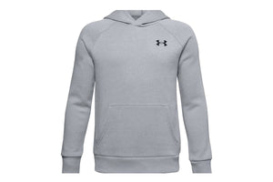 NNEKG Under Armour Boys Rival Cotton Hoodie (Mod Gray Light Heather Black Size S)