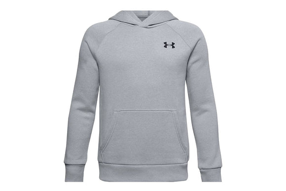 NNEKG Under Armour Boys Rival Cotton Hoodie (Mod Gray Light Heather Black Size S)