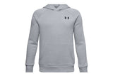NNEKG Under Armour Boys Rival Cotton Hoodie (Mod Gray Light Heather Black Size S)
