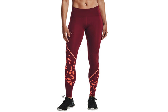NNEKG Under Armour Womens Fly Fast 2.0 Print Tights (League Red Brilliance Reflective Size M)