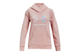 NNEKG Under Armour Girls Rival Logo Hoodie (Retro Pink Cloudless Sky Size M)