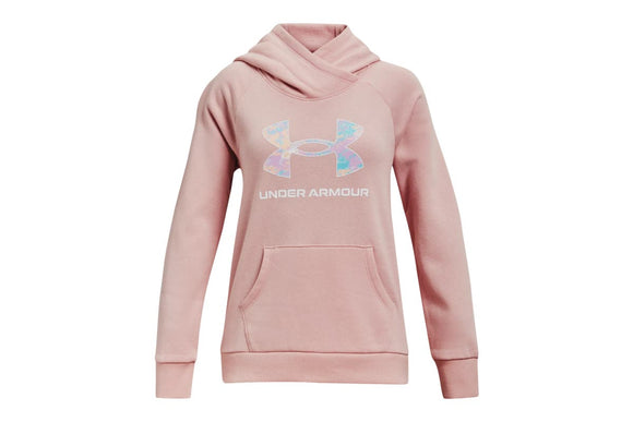 NNEKG Under Armour Girls Rival Logo Hoodie (Retro Pink Cloudless Sky Size S)