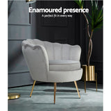 NNEDSZ Armchair Lounge Chair Accent Armchairs Retro Single Sofa Velvet Grey