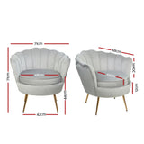 NNEDSZ Armchair Lounge Chair Accent Armchairs Retro Single Sofa Velvet Grey
