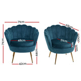 NNEDSZ Armchair Lounge Chair Accent Retro Armchairs Lounge Shell Velvet Navy