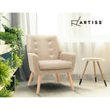 NNEDSZ Fabric Dining Armchair - Beige