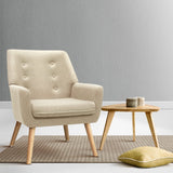 NNEDSZ Fabric Dining Armchair - Beige