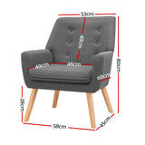 NNEDSZ Fabric Dining Armchair - Grey