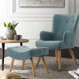 NNEDSZ Armchair Lounge Chair Ottoman Accent Armchairs Sofa Fabric Chairs Blue
