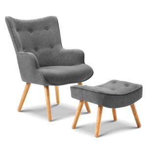 NNEDSZ Armchair and Ottoman - Grey