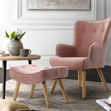 NNEDSZ Armchair Lounge Chair Ottoman Accent Armchairs Sofa Fabric Chairs Pink