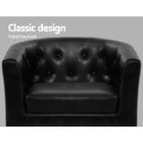 NNEDSZ Armchair Lounge Chair Ottoman Tub Accent Chairs PU Leather Sofa Armchairs Black