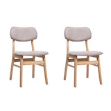 NNEDSZ Set of 2 Dining Chairs Retro Replica Kitchen Cafe Wood Chair Fabric Pad Beige