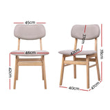 NNEDSZ Set of 2 Dining Chairs Retro Replica Kitchen Cafe Wood Chair Fabric Pad Beige