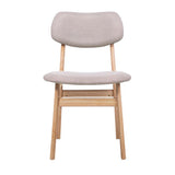 NNEDSZ Set of 2 Dining Chairs Retro Replica Kitchen Cafe Wood Chair Fabric Pad Beige