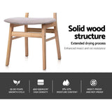 NNEDSZ Set of 2 Dining Chairs Retro Replica Kitchen Cafe Wood Chair Fabric Pad Beige