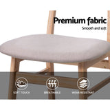 NNEDSZ Set of 2 Dining Chairs Retro Replica Kitchen Cafe Wood Chair Fabric Pad Beige