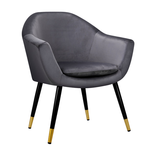 NNEDSZ Armchair Accent Chair Retro Wooden Armchairs Single Sofa Velvet Seat Grey