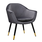 NNEDSZ Armchair Accent Chair Retro Wooden Armchairs Single Sofa Velvet Seat Grey