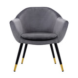 NNEDSZ Armchair Accent Chair Retro Wooden Armchairs Single Sofa Velvet Seat Grey