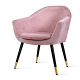 NNEDSZ Armchair Lounge Chair Accent Armchairs Retro Single Sofa Velvet Pink Seat
