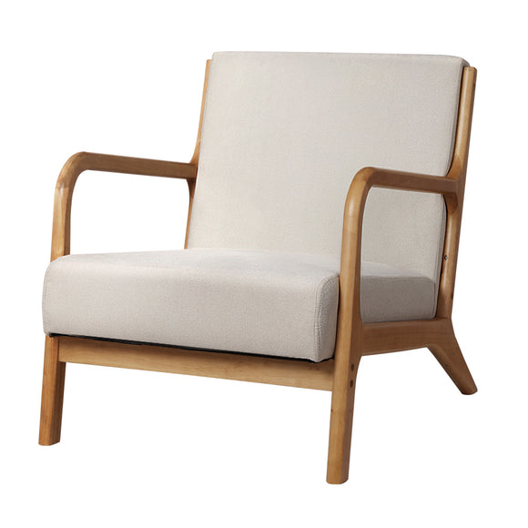 NNEDSZ Armchair Lounge Chair Accent Armchairs Couch Sofa Bedroom Beige Wood