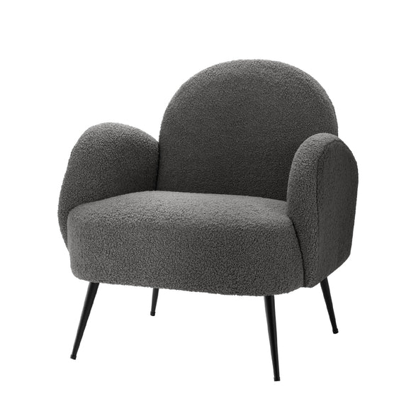 NNEDSZ Armchair Lounge Chair Armchairs Accent Arm Chairs Sherpa Boucle Charcoal