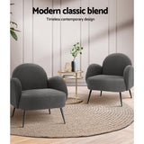 NNEDSZ Armchair Lounge Chair Armchairs Accent Arm Chairs Sherpa Boucle Charcoal