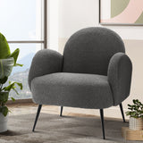 NNEDSZ Armchair Lounge Chair Armchairs Accent Arm Chairs Sherpa Boucle Charcoal