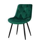 NNEDSZ Set of 2 Starlyn Dining Chairs Kitchen Chairs Velvet Padded Seat Green