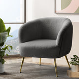 NNEDSZ Armchair Lounge Chair Accent Chairs Arm Armchairs Sherpa Boucle Charcoal